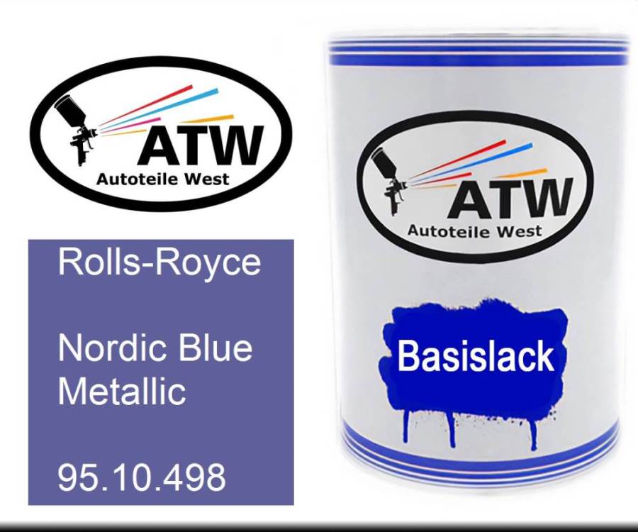 Rolls-Royce, Nordic Blue Metallic, 95.10.498: 500ml Lackdose, von ATW Autoteile West.